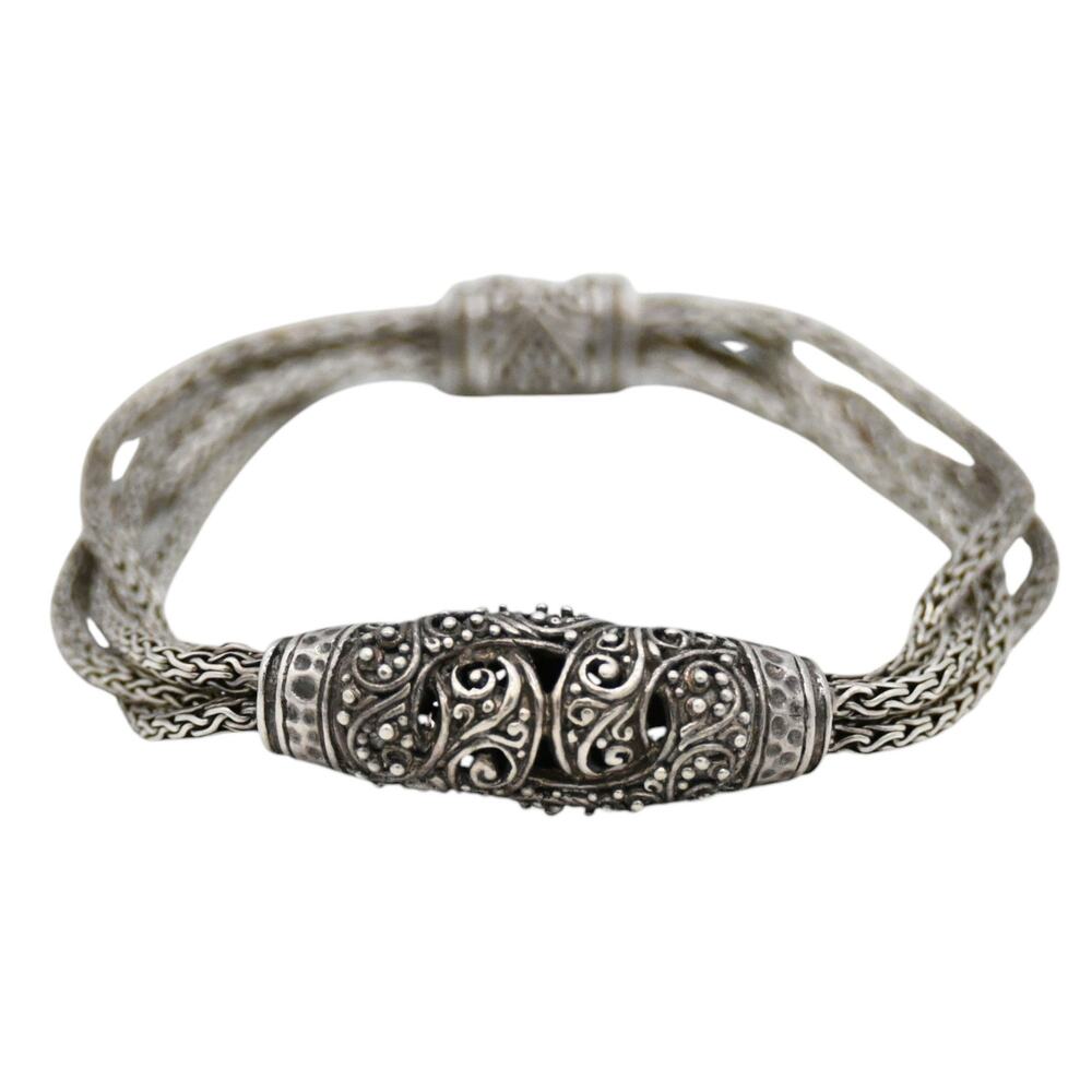 Sarda Bali Sterling Silver Filigree Multi Stand Bracelet